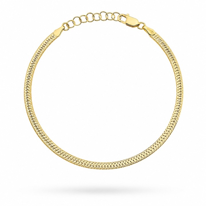 Bransoletka złota jednostronnie diamentowana 3mm