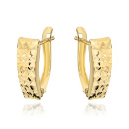 Kolczyki złote ozdobione diamentowaniem pr. 375