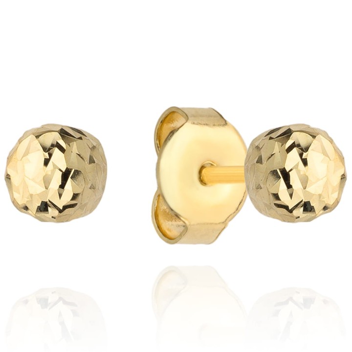 Kolczyki kulki super lekkie diamentowane 8mm pr. 585