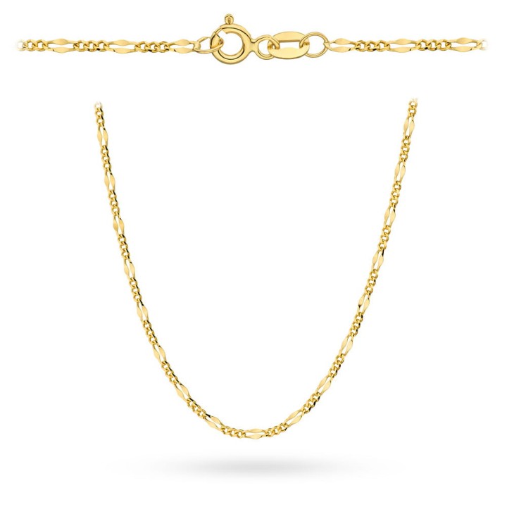 Łańcuszek złoty pr. 585 - splot figaro gucci 50 cm