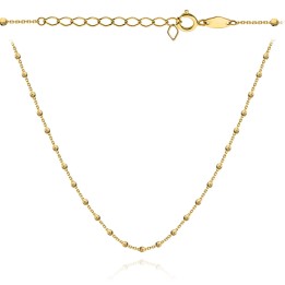 Naszyjnik złoty z kulkami diamentowanymi 47+3cm