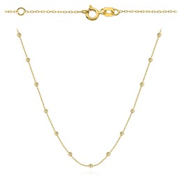 Naszyjnik złote diamentowane kulki choker 36+3cm