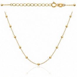Naszyjnik złoty delikatne diamentowane kuleczki 42+3 cm