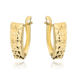 Kolczyki złote ozdobione diamentowaniem pr. 585