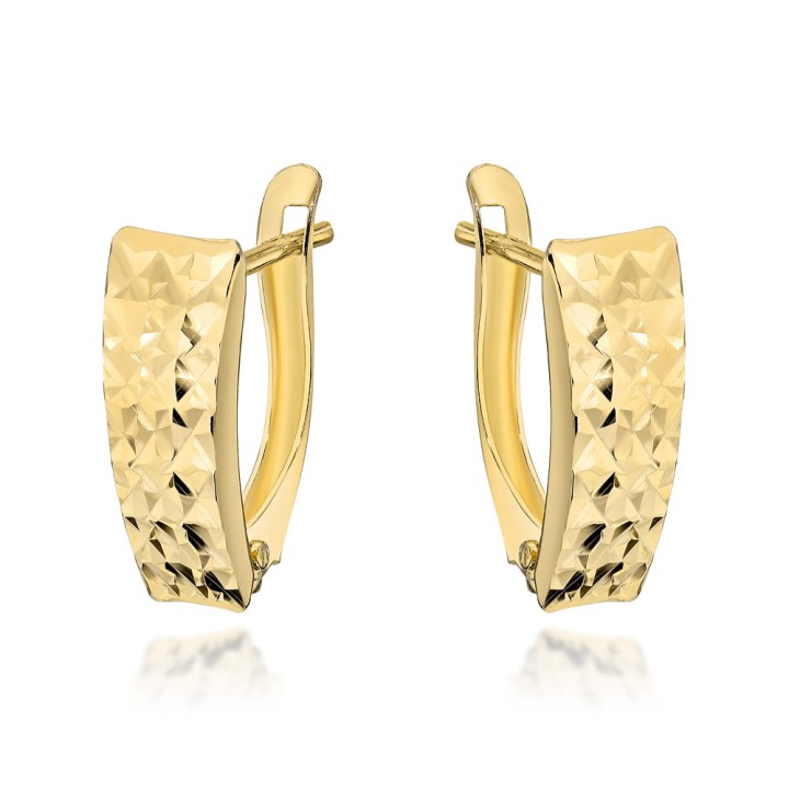 Kolczyki złote ozdobione diamentowaniem pr. 585