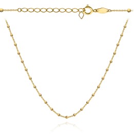 Naszyjnik złoty z kulkami diamentowanymi 39+3cm