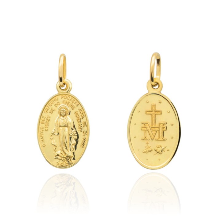 Medalik złoty cudowny zawieszka mały pr. 585