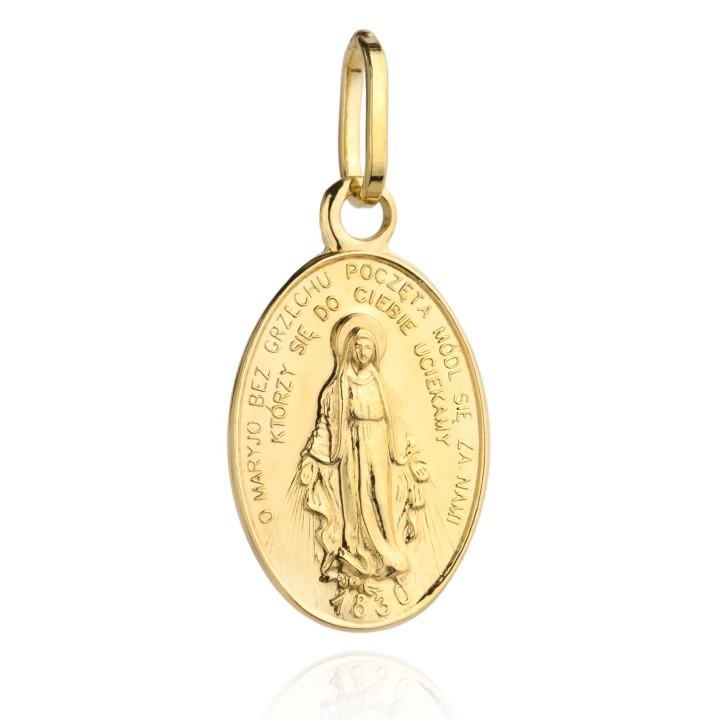 Medalik złoty cudowny zawieszka mały pr. 585