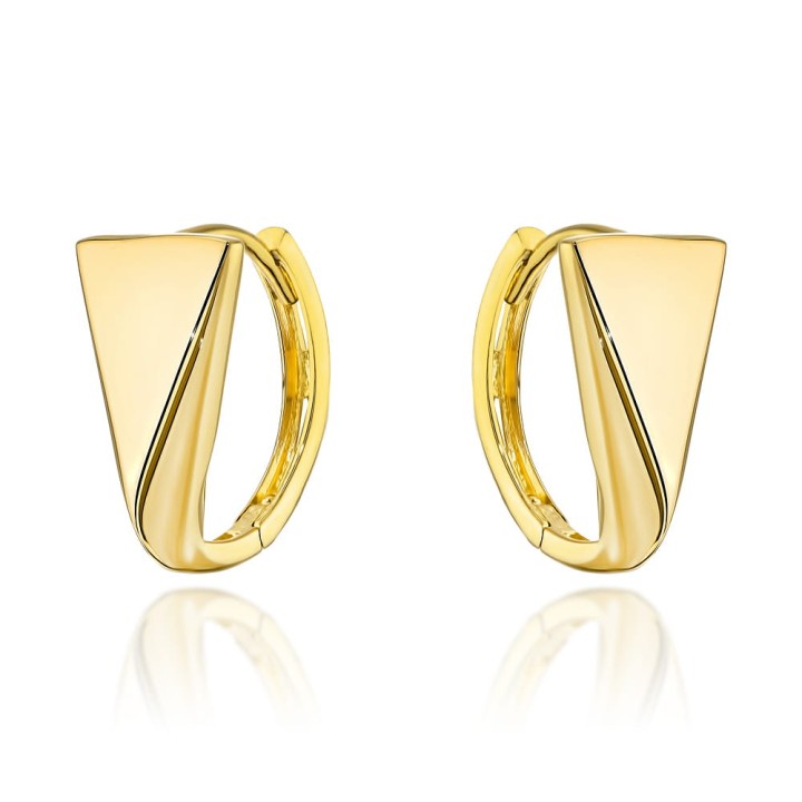 Kolczyki złote trójkąty na kreolu